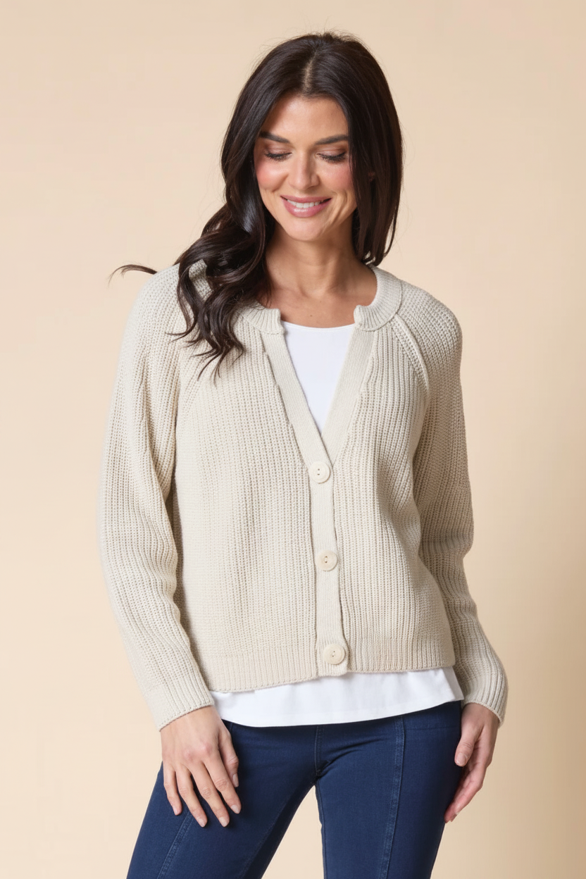Fireside Shaker Cardigan Front Close-Up