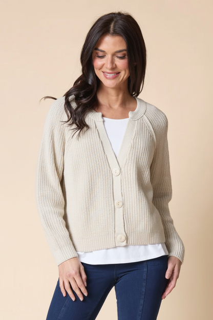 Fireside Shaker Cardigan Front Close-Up