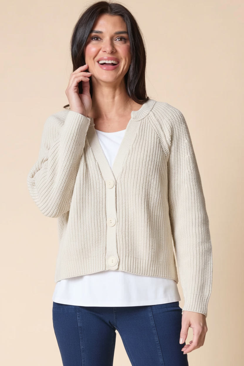 Fireside Shaker Cardigan Front
