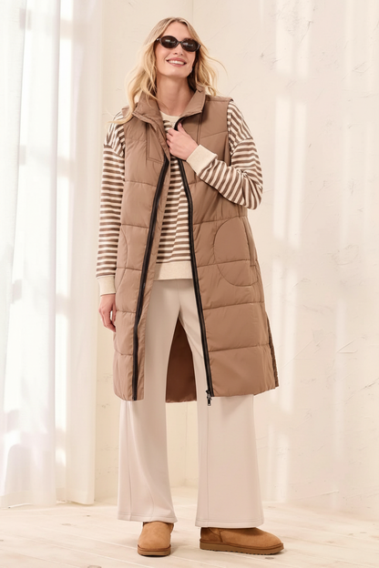 Front open - camel vest