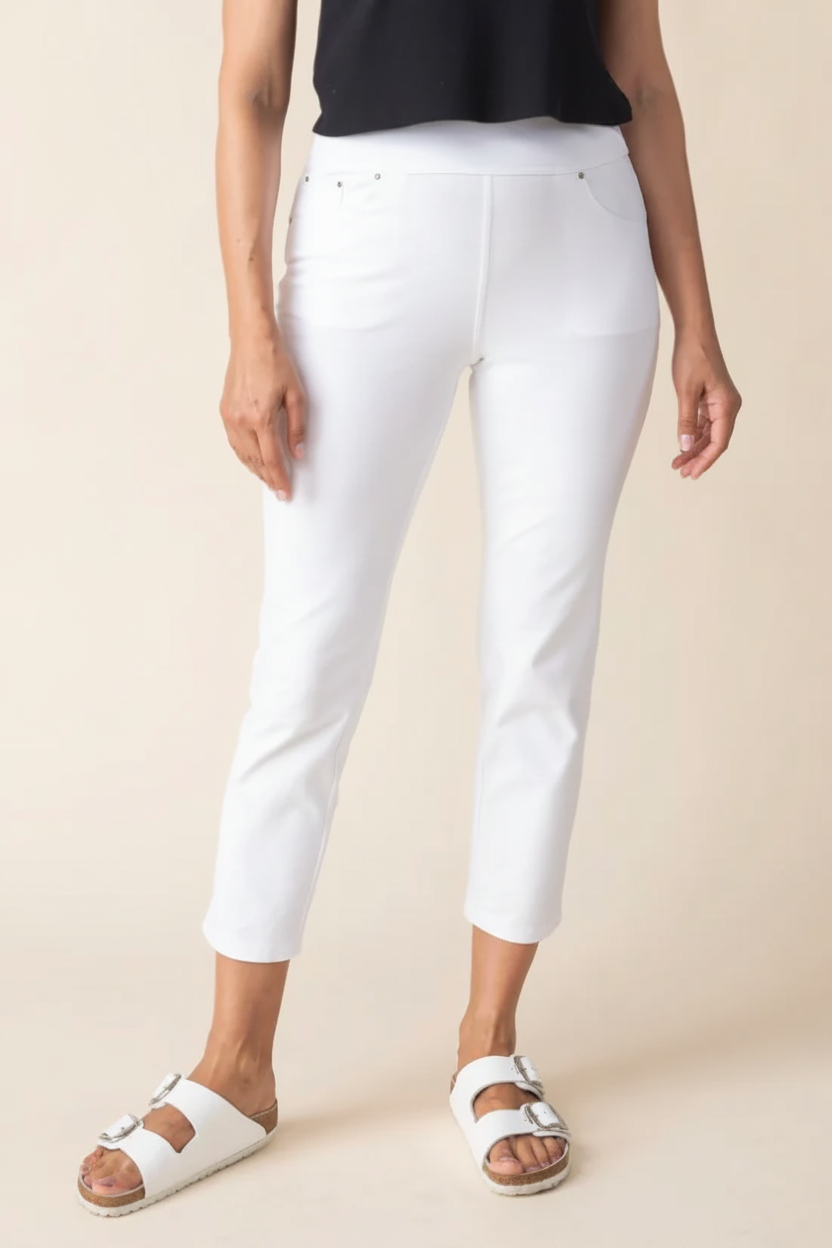 Front view - white crop pants