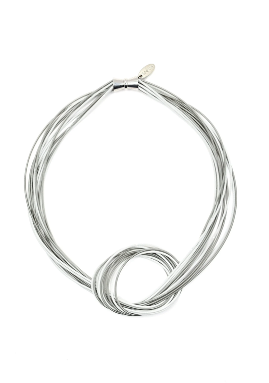 Sea Lily Silver Piano Wire Knot Necklace