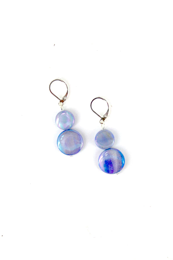 Sea Lily New Blue Mother-of-Pearl Earrings