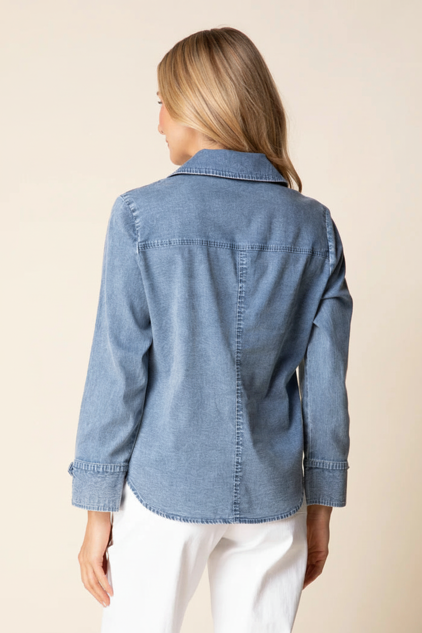 Light denim shirt back view
