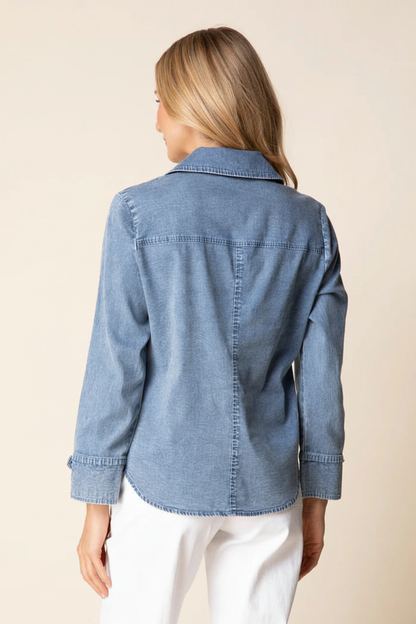 Light denim shirt back view