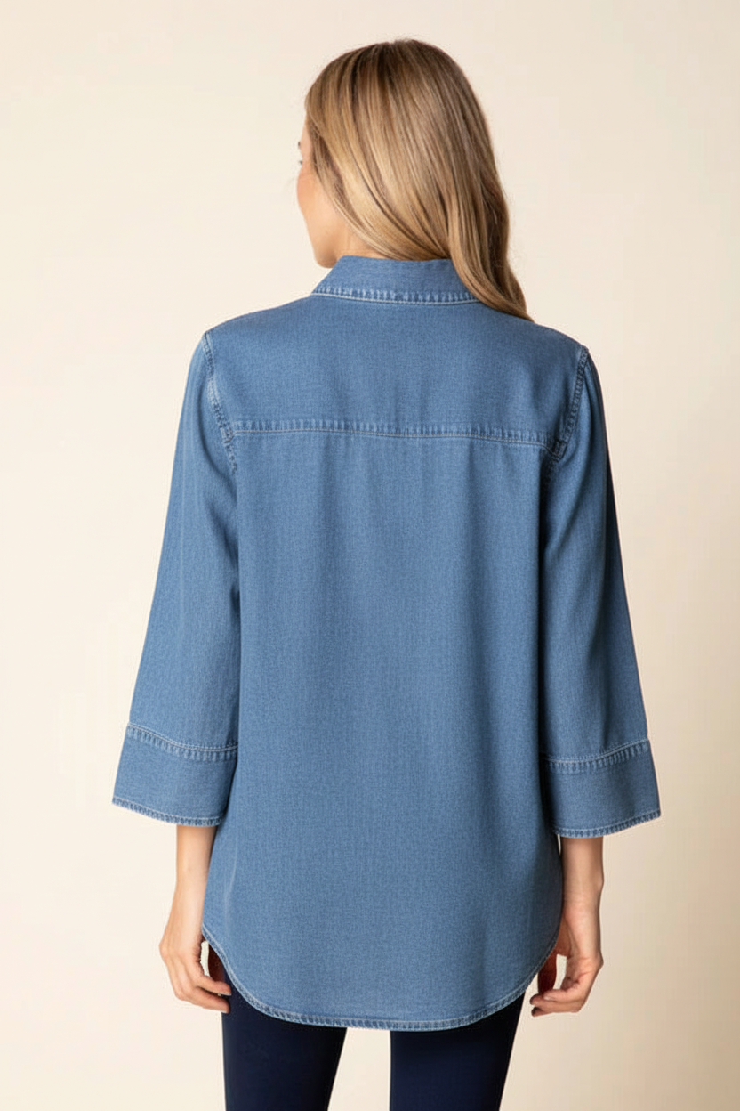 Light denim shirt detail