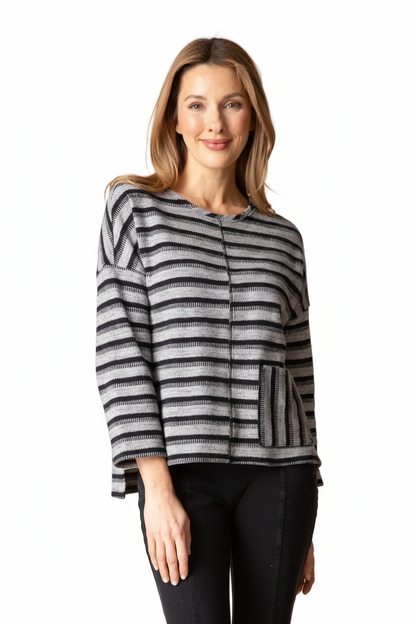 Line Up Cardigan – White Background Front