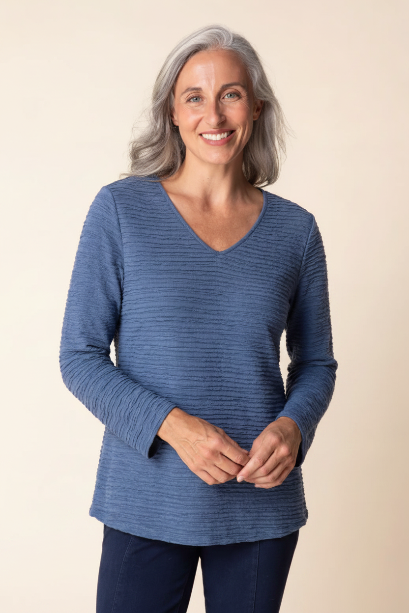 Lustre Lines V-Neck Front