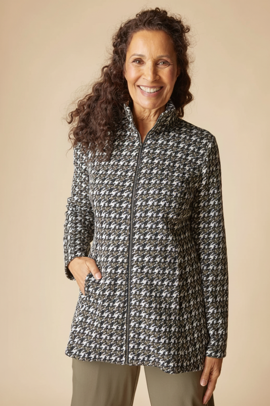 Luxe Ponte Print Soho Jacket – Front