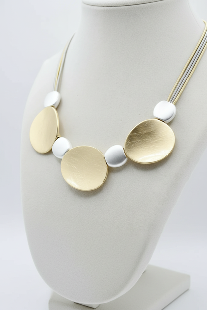 Multi-Strand Silver Bead Necklace – Bust Shot 2:3