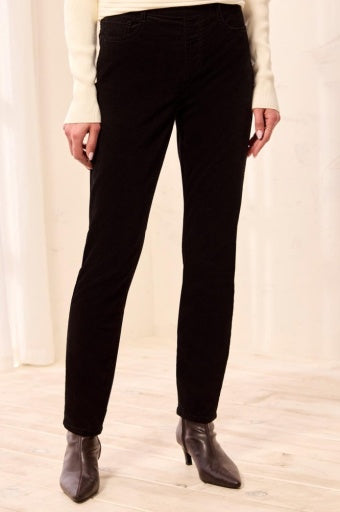 Tribal Micro Cord Pull On Slim Ankle Pant