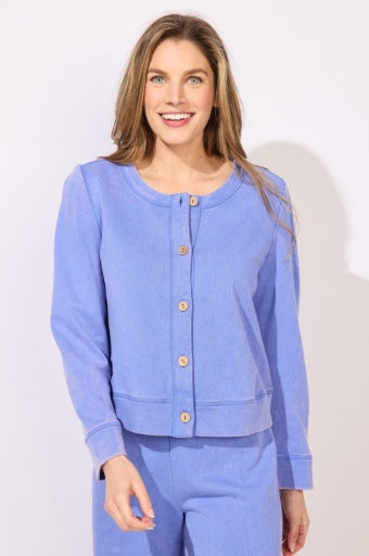 Escape Color Washed Terry Cardigan
