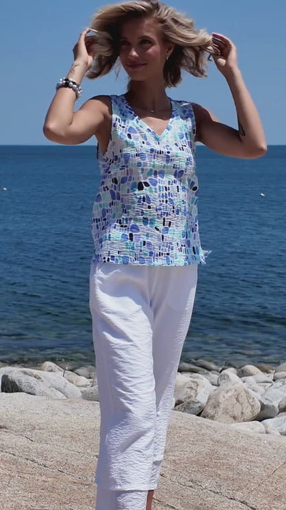 Escape Regatta Rayon Sea Glass Resort Tank