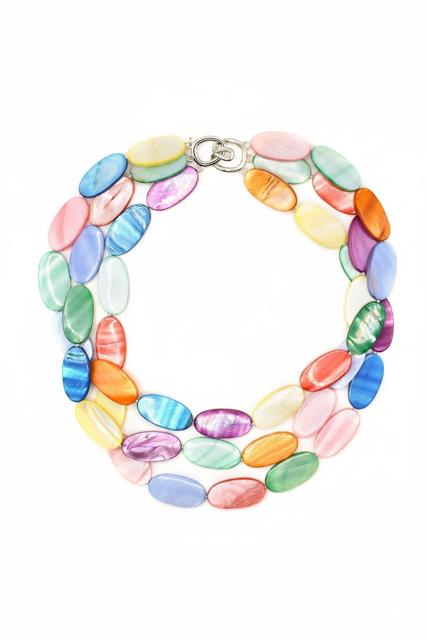 Sea Lily Fruit Salad MOP Necklace