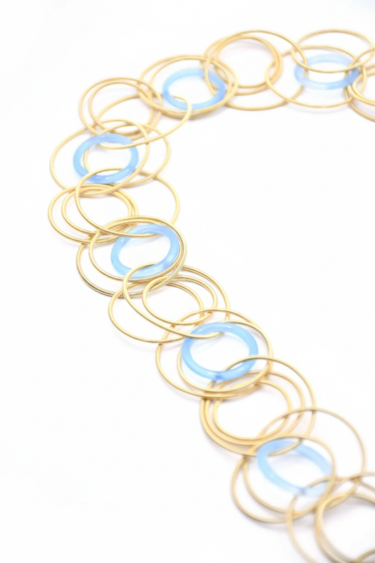 Sea Lily Gold Turquoise Ring Necklace