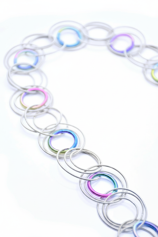 Sea Lily Silver Rainbow Ring Necklace