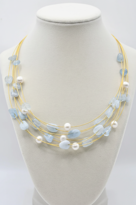 Sea Lily Silvertone Necklace SH61A
