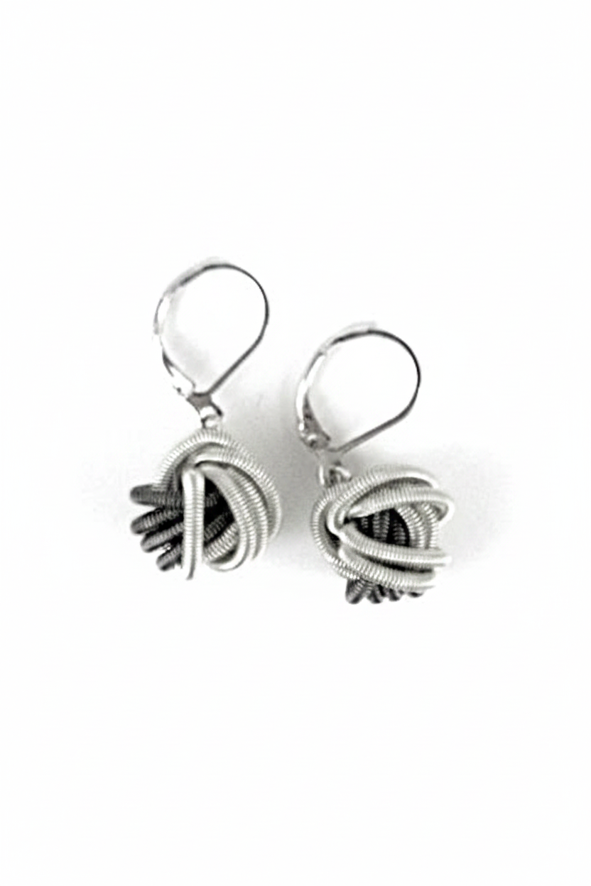 Silver Wire Knot Earrings – Image 2 Sharpened 2:3