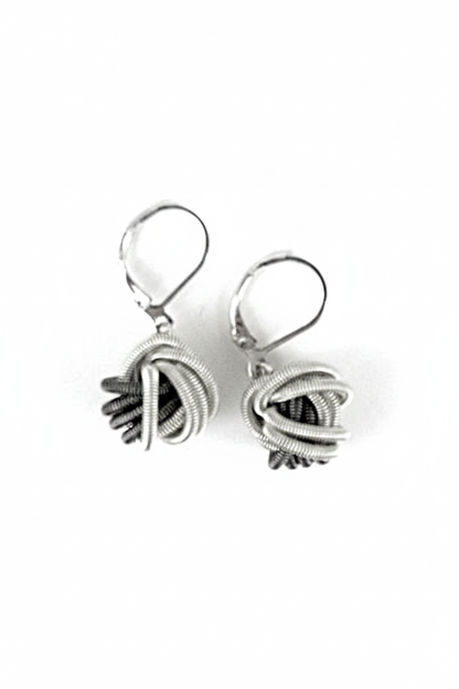 Silver Wire Knot Earrings – Image 2 Sharpened 2:3