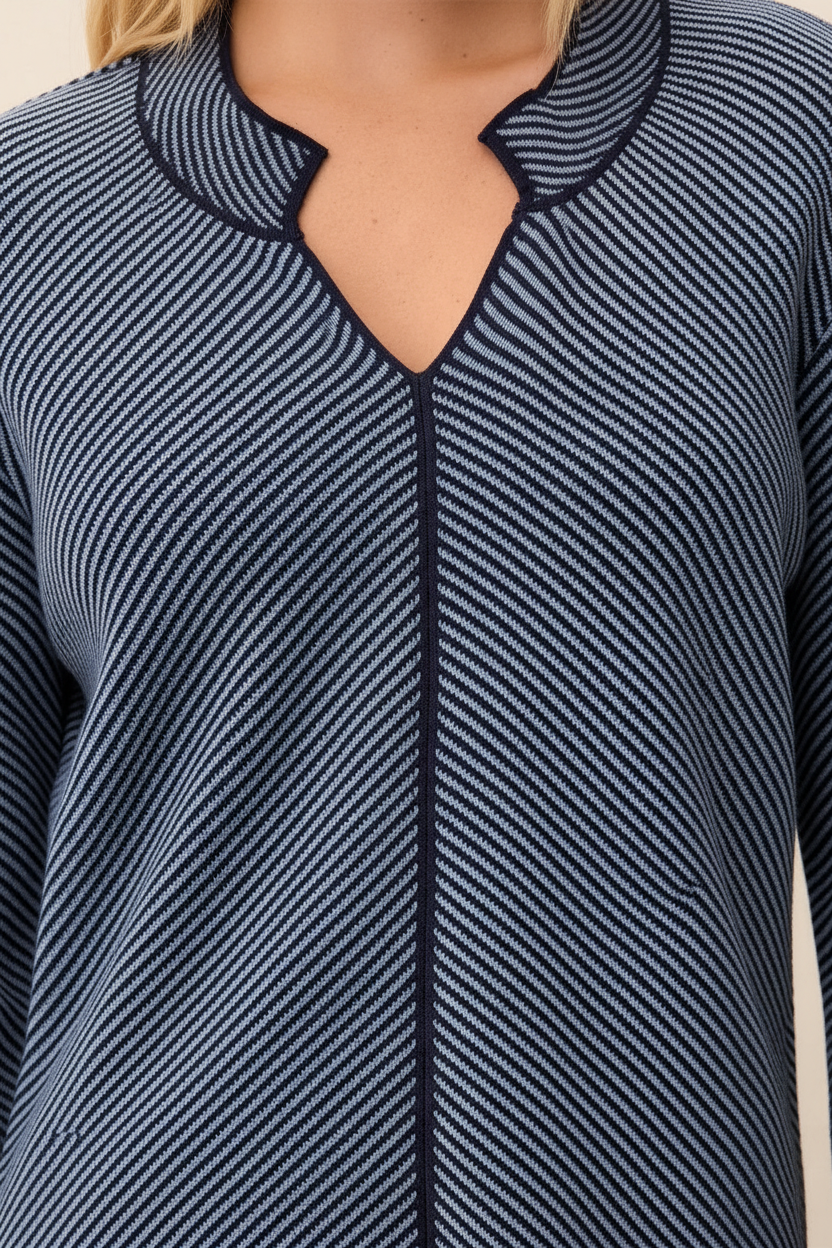 Split Neck Sweater Detail