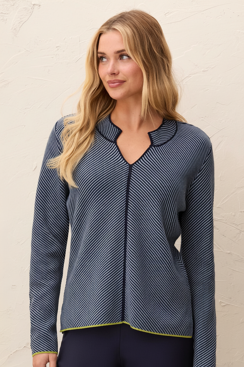 Split Neck Sweater Front