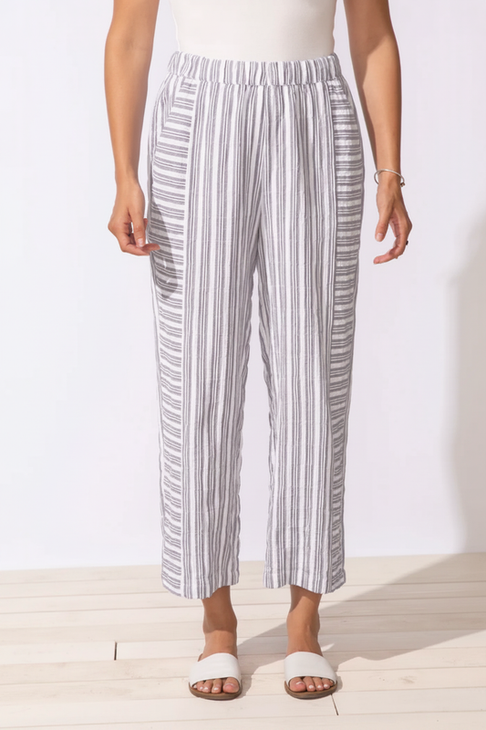Stripe pull-on pant front