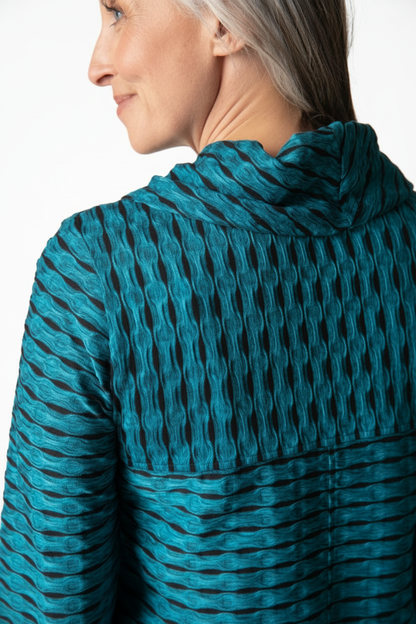 Teal back detail - white background