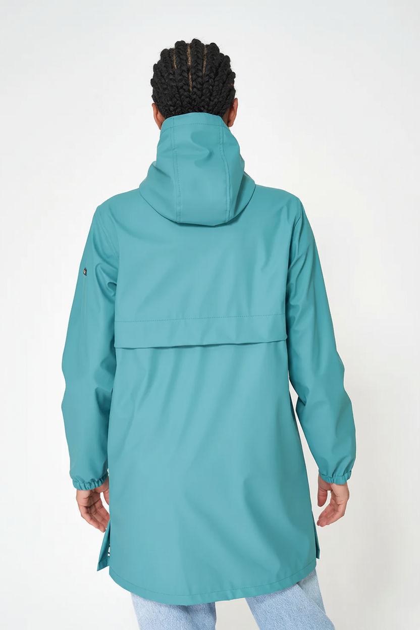 Teal Rain Jacket - Back