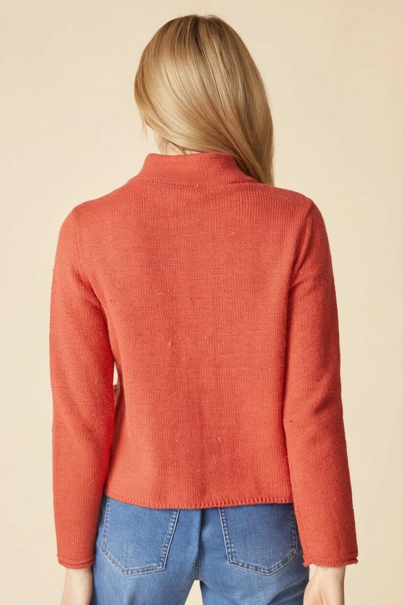 Tweed Cardigan – Coral Back