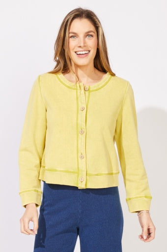 Escape Color Washed Terry Cardigan