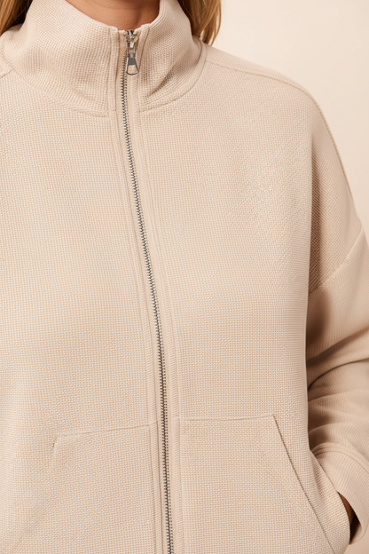 Waffle Zip Jacket Detail