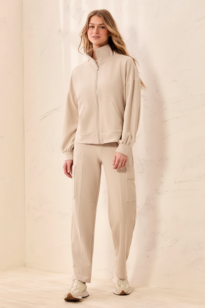 Waffle Zip Jacket Full Length