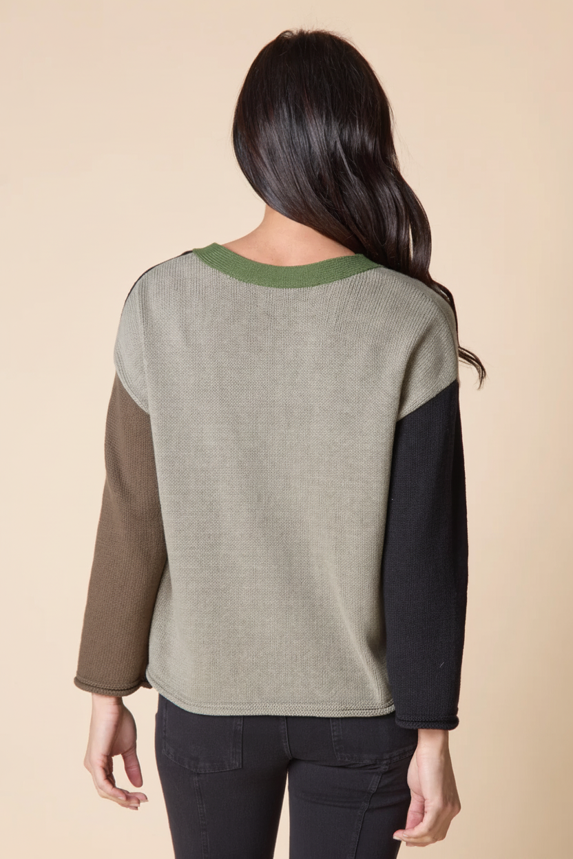 Yin Yang Colorblock Cardigan – Back