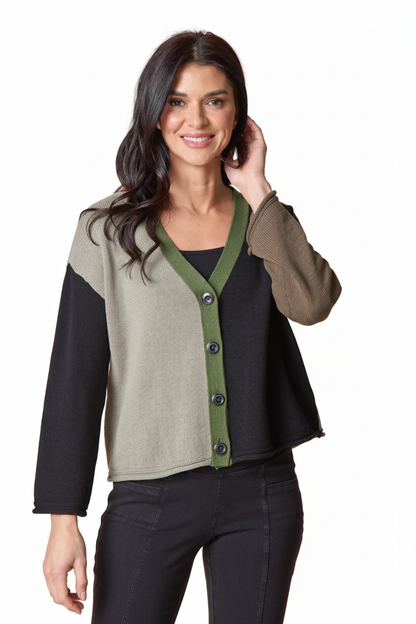 Yin Yang Colorblock Cardigan – Front