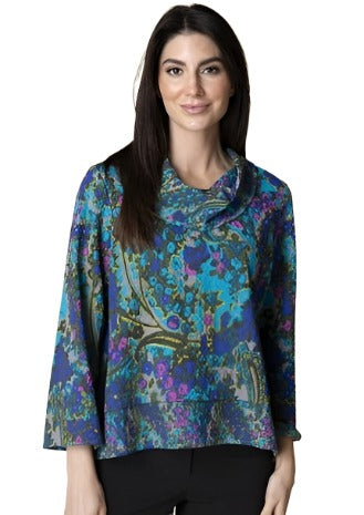 Habitat Crinkle Crepe Drape Collar Pullover-NEW!