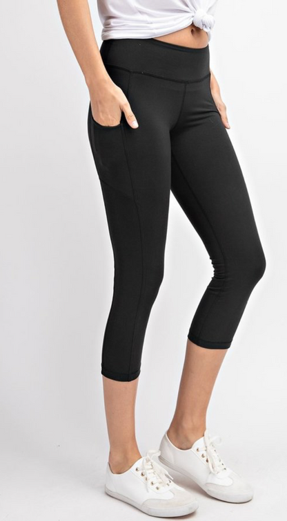 Capri Length Yoga Pants with Side Pockets