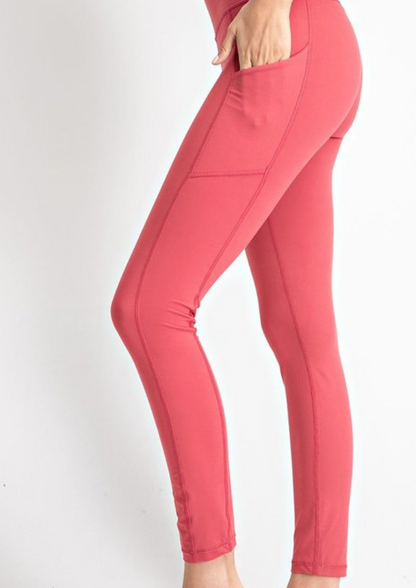 Butter Basic Leggings With Pockets - Peri Lavender Small
