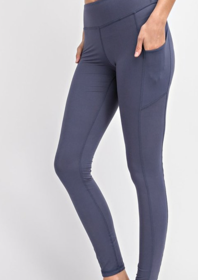 Butter-Soft Pocketed Athleisure Leggings - Charcoal – Blessed Trio