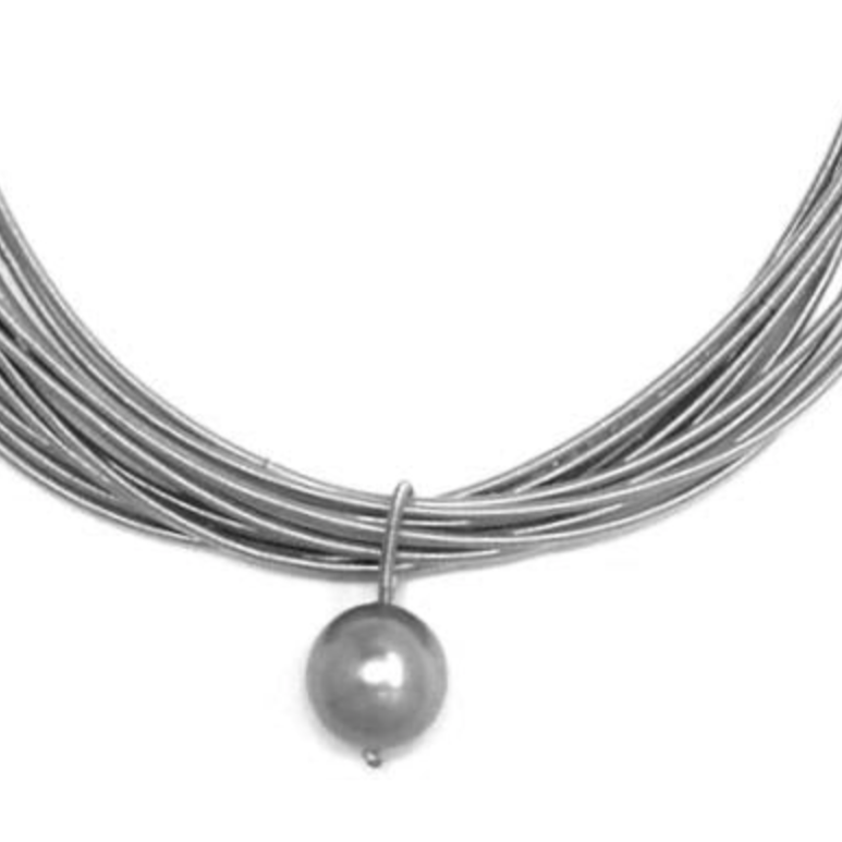 Black and Silver Twist Piano Wire Necklace
