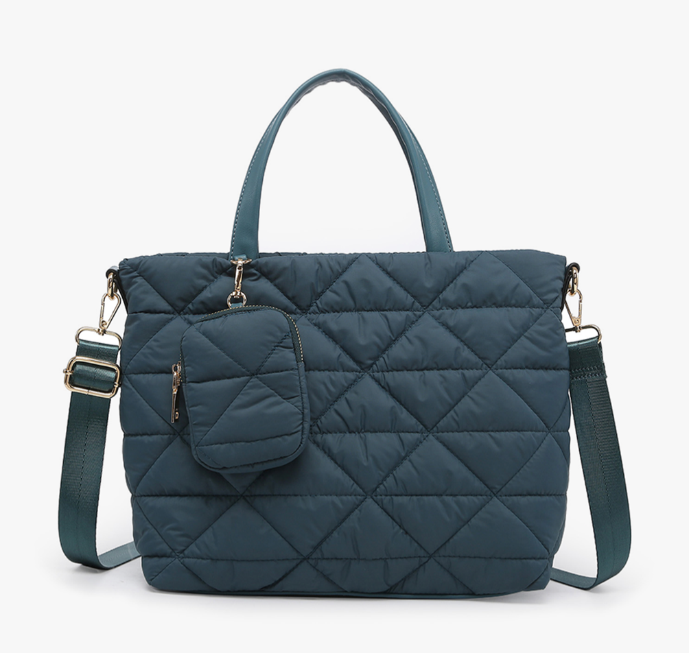 Scout Quilted Nylon Satchel-Slate