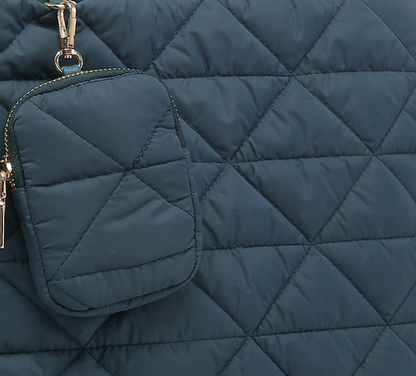 Scout Quilted Nylon Satchel-Slate
