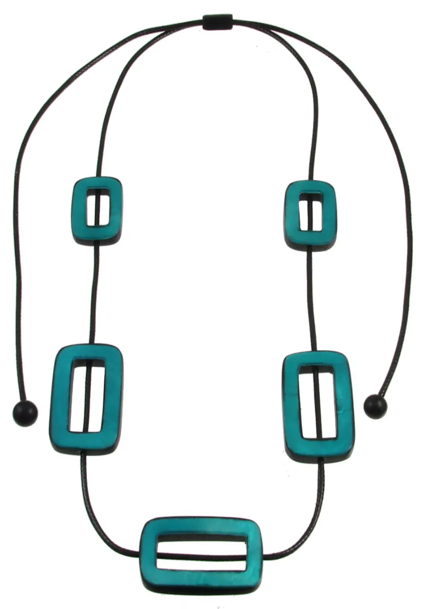 Origin Square Cutout Necklace-Turquoise