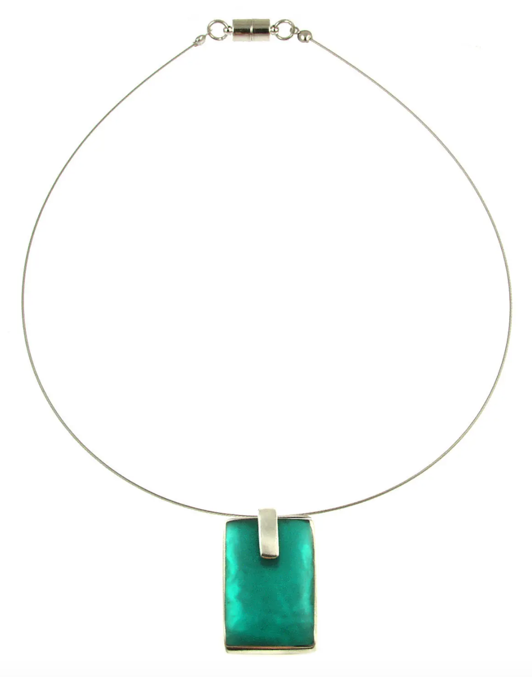 Origin Rectangular Pendant Necklace-Turquoise