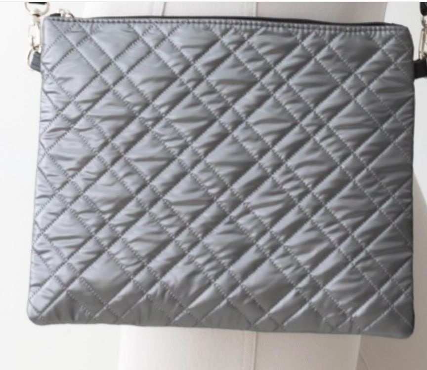 Quilt Pattern  Cross Body Handbag-Hematite