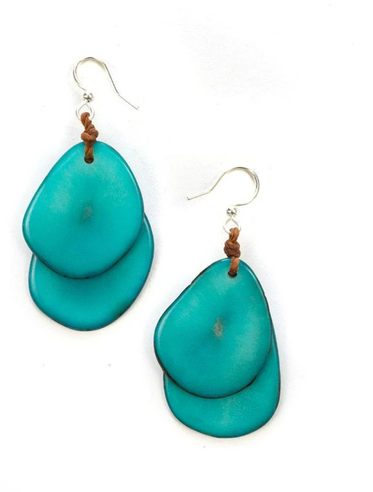 Tagua Fiesta Earrings-Turquoise