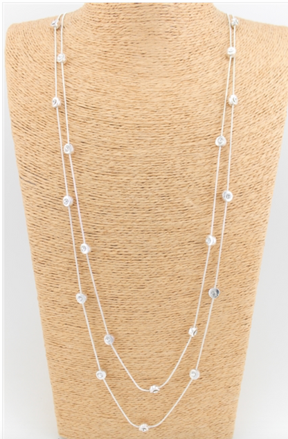 Double Strand Crystal Station Necklace