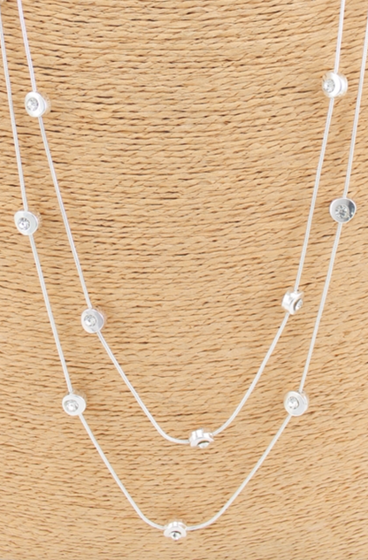 Double Strand Crystal Station Necklace