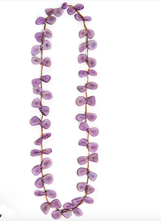 Tagua Slice Necklace-Lavender