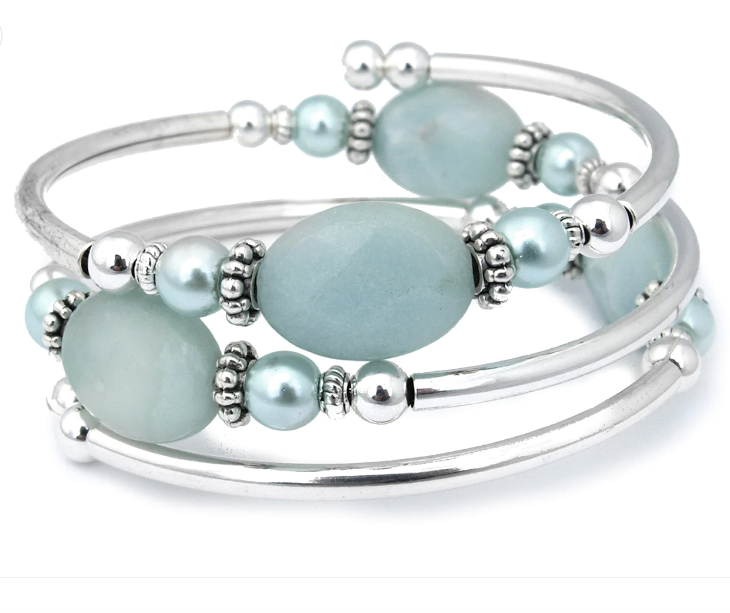 Stone Wrap Bracelet-Ocean Mist Amazonite